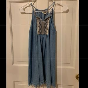 Listiele denim embroidered dress
